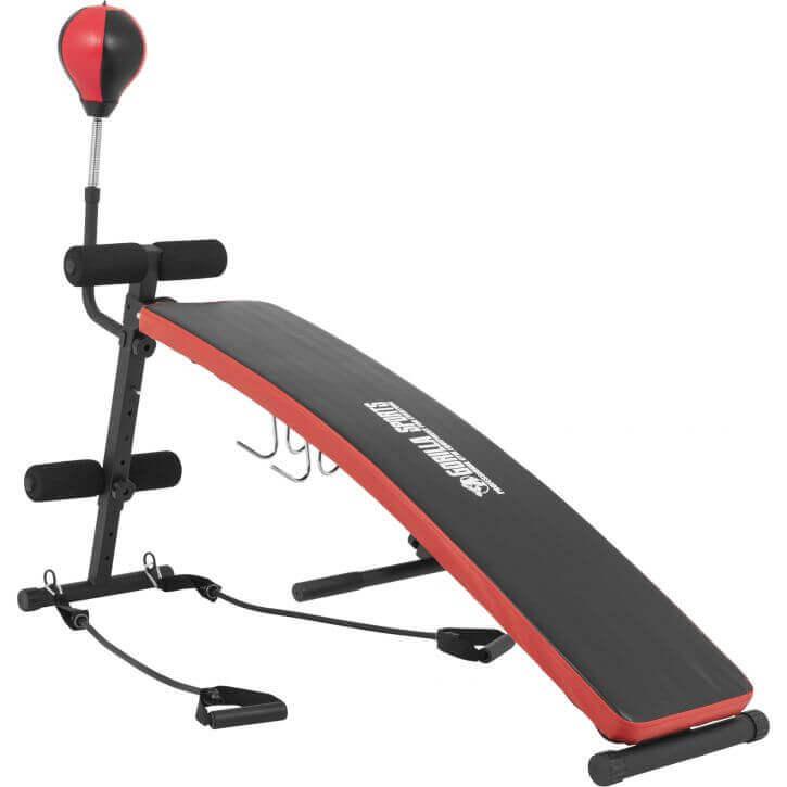 Sit-Up Bench with Punching Ball Black/Red
