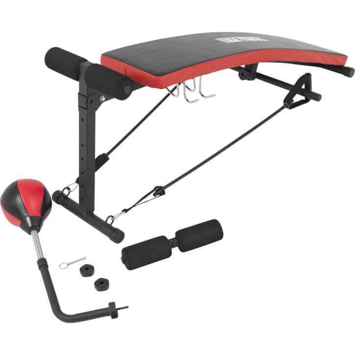 Sit-Up Bench with Punching Ball Black/Red