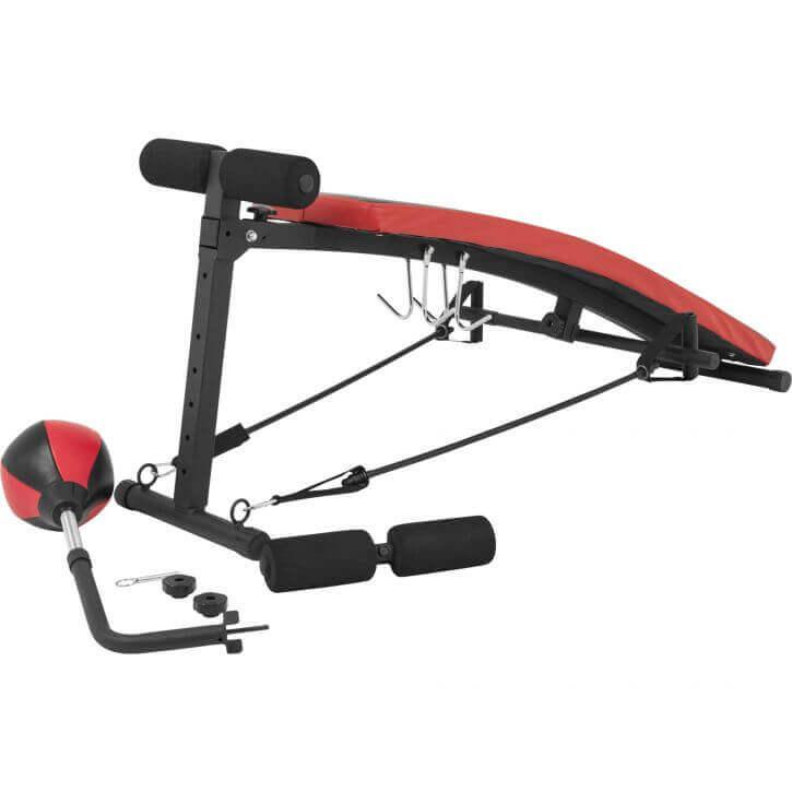Sit-Up Bench with Punching Ball Black/Red
