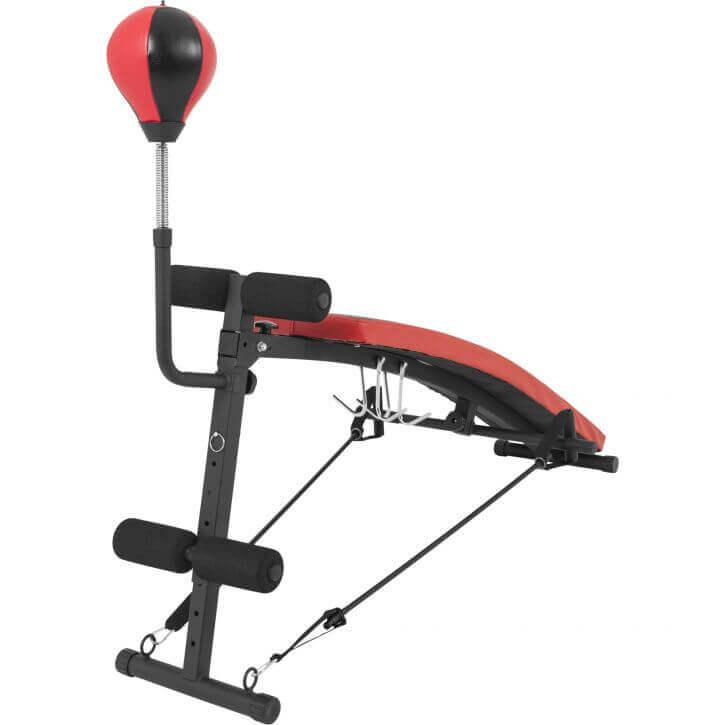 Sit-Up Bench with Punching Ball Black/Red