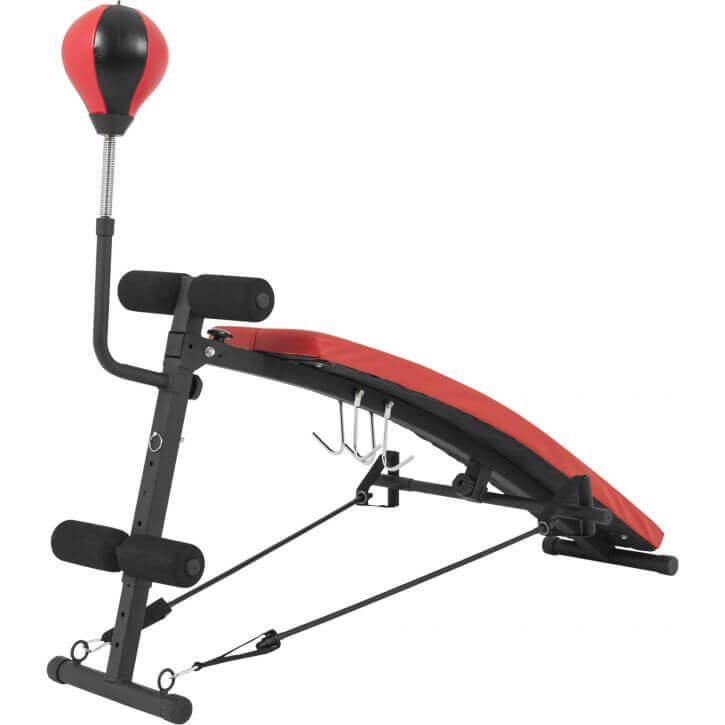 Sit-Up Bench with Punching Ball Black/Red