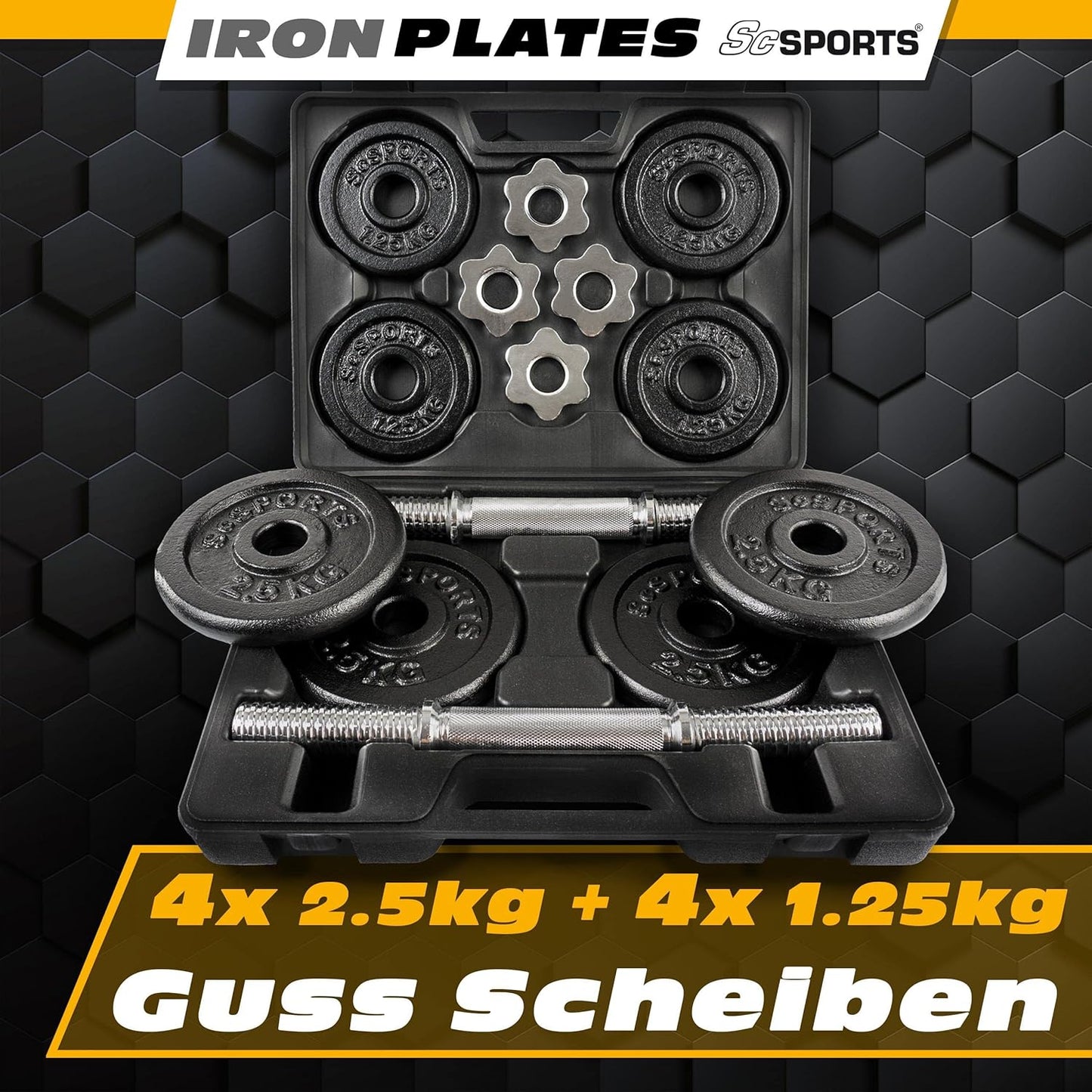 Dumbbell Set 15–20 kg with Carrying Case