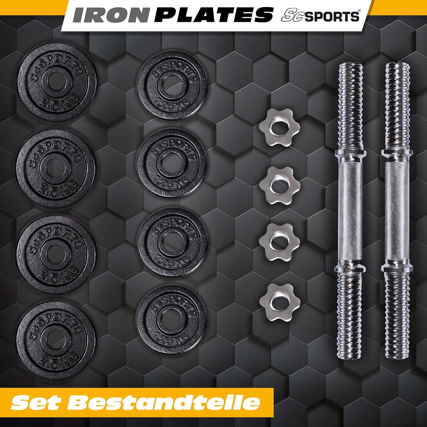Dumbbell Set 15–20 kg with Carrying Case