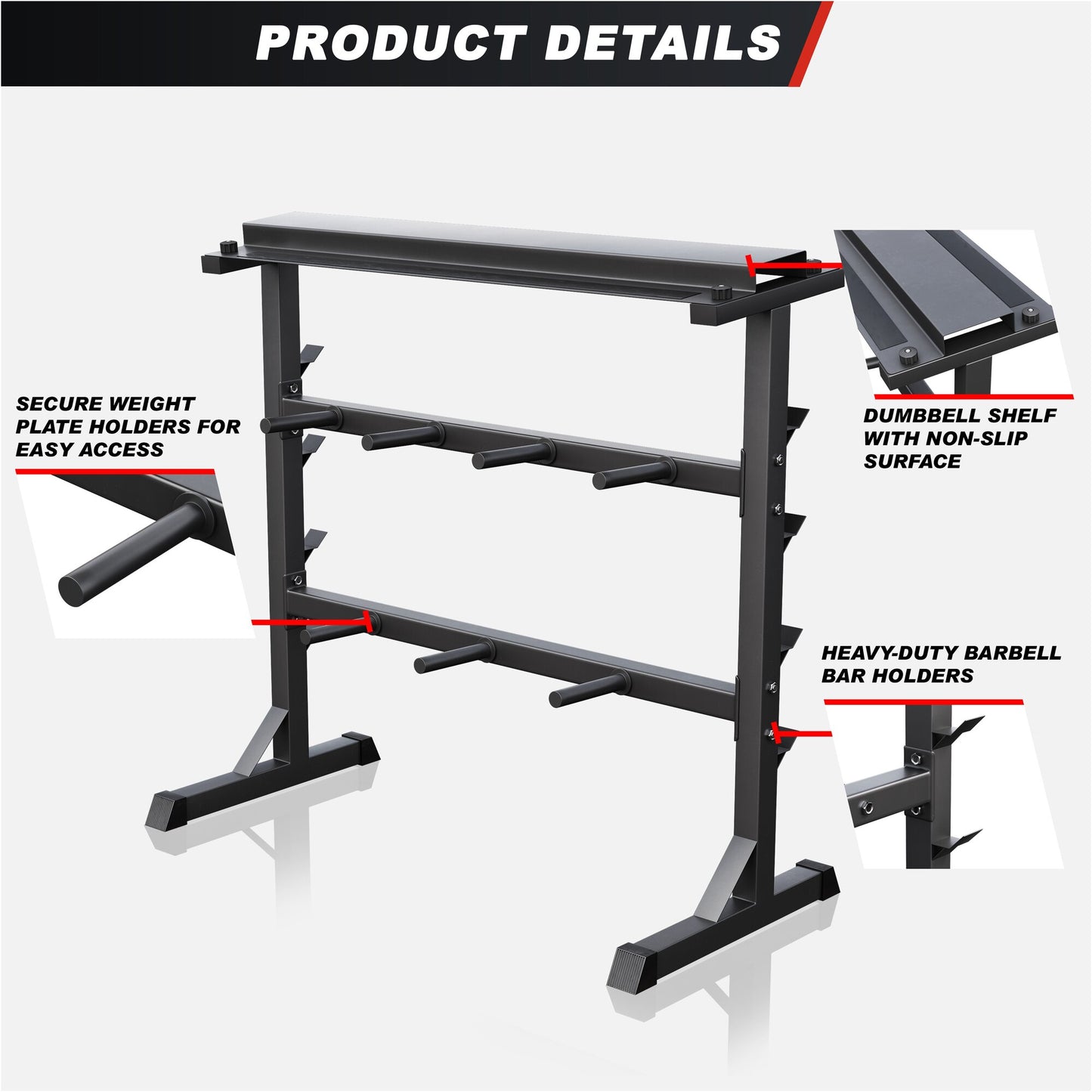 Weight Rack for Barbells, Plates and Dumbbells