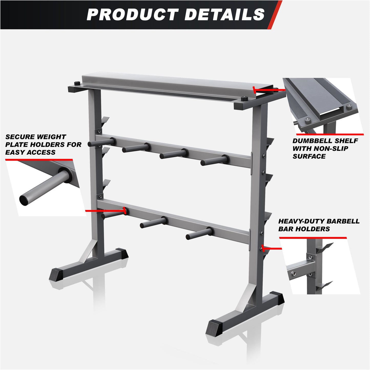 Weight Rack for Barbells, Plates and Dumbbells