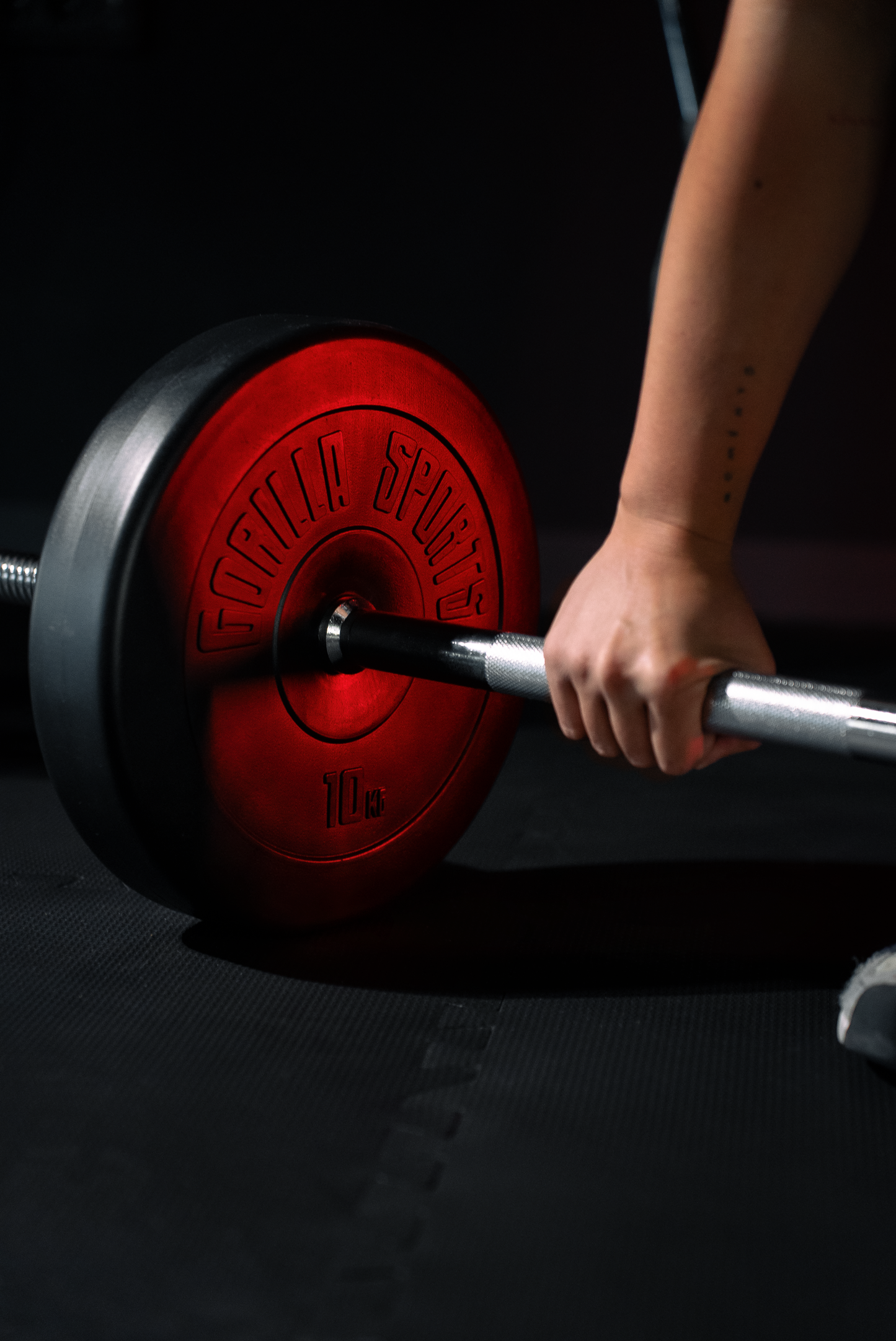 Chrome Barbell Bar 170 cm with Star Collars, Silver/Black