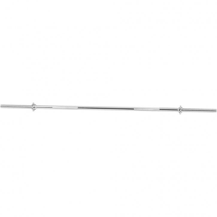 Chrome Barbell Bar 170 cm with Star Collars, Silver/Black
