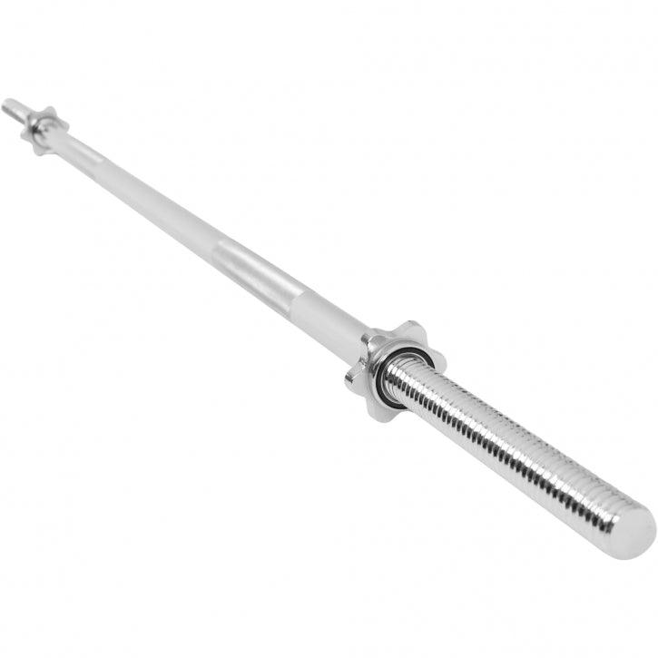 Chrome Barbell Bar 170 cm with Star Collars, Silver/Black