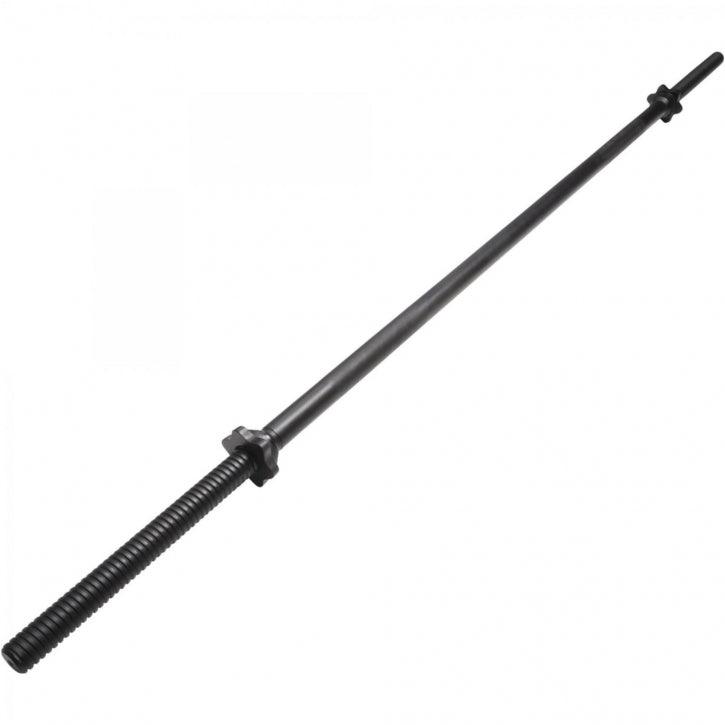 Chrome Barbell Bar 170 cm with Star Collars, Silver/Black