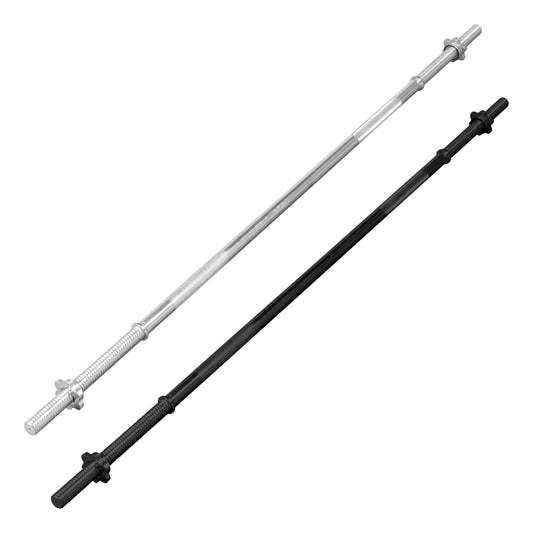 Chrome Barbell Bar 170 cm with Star Collars, Silver/Black
