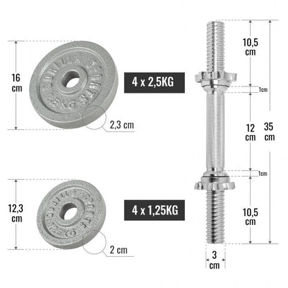 Dumbbell Set Cast Iron 20 kg