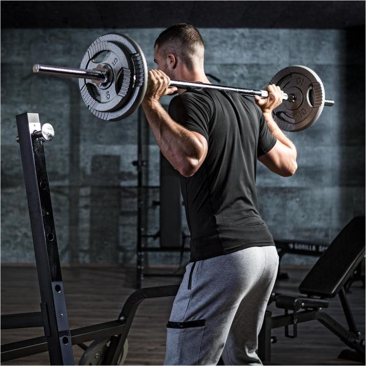 Chrome Barbell Bar 150 cm (4.9 ft) with Star Collars