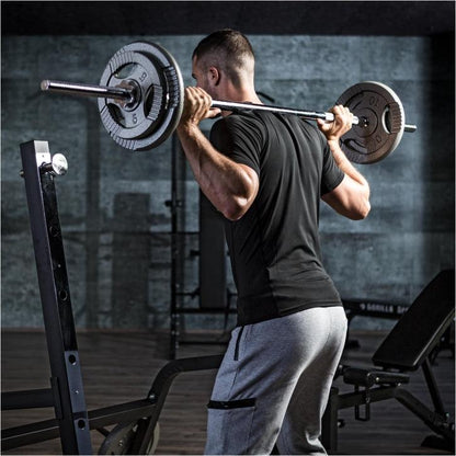 Chrome Barbell Bar 150 cm (4.9 ft) with Star Collars