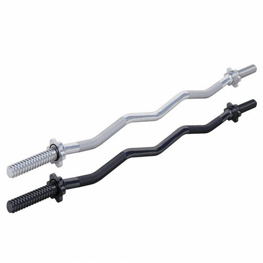 EZ Curl Bar 120 cm (4 ft) with Star Collars, Silver/Black