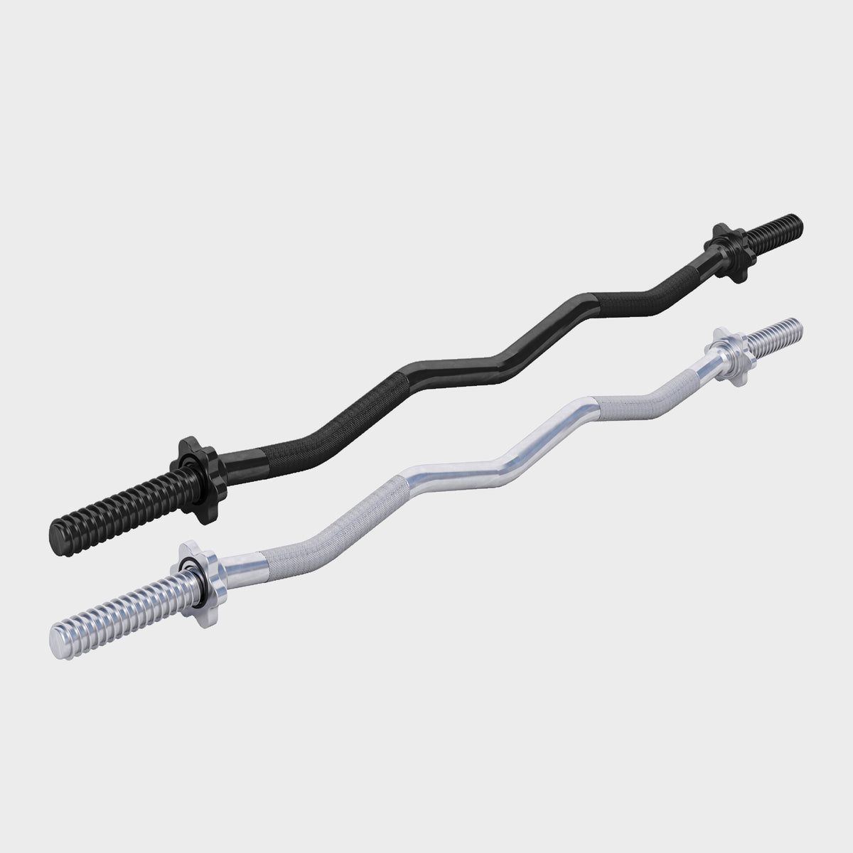 EZ Curl Bar 120 cm (4 ft) with Star Collars, Silver/Black