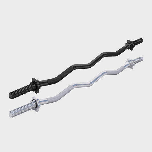 EZ Curl Bar 120 cm (4 ft) with Star Collars, Silver/Black