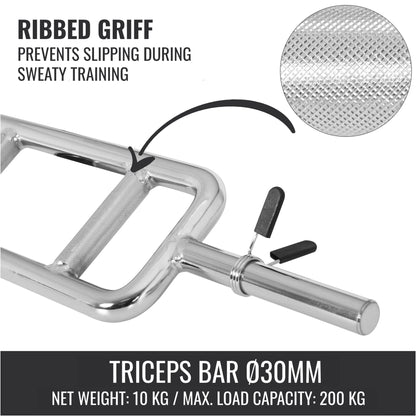 Triceps Bar 30 mm with Star/Spring Collars