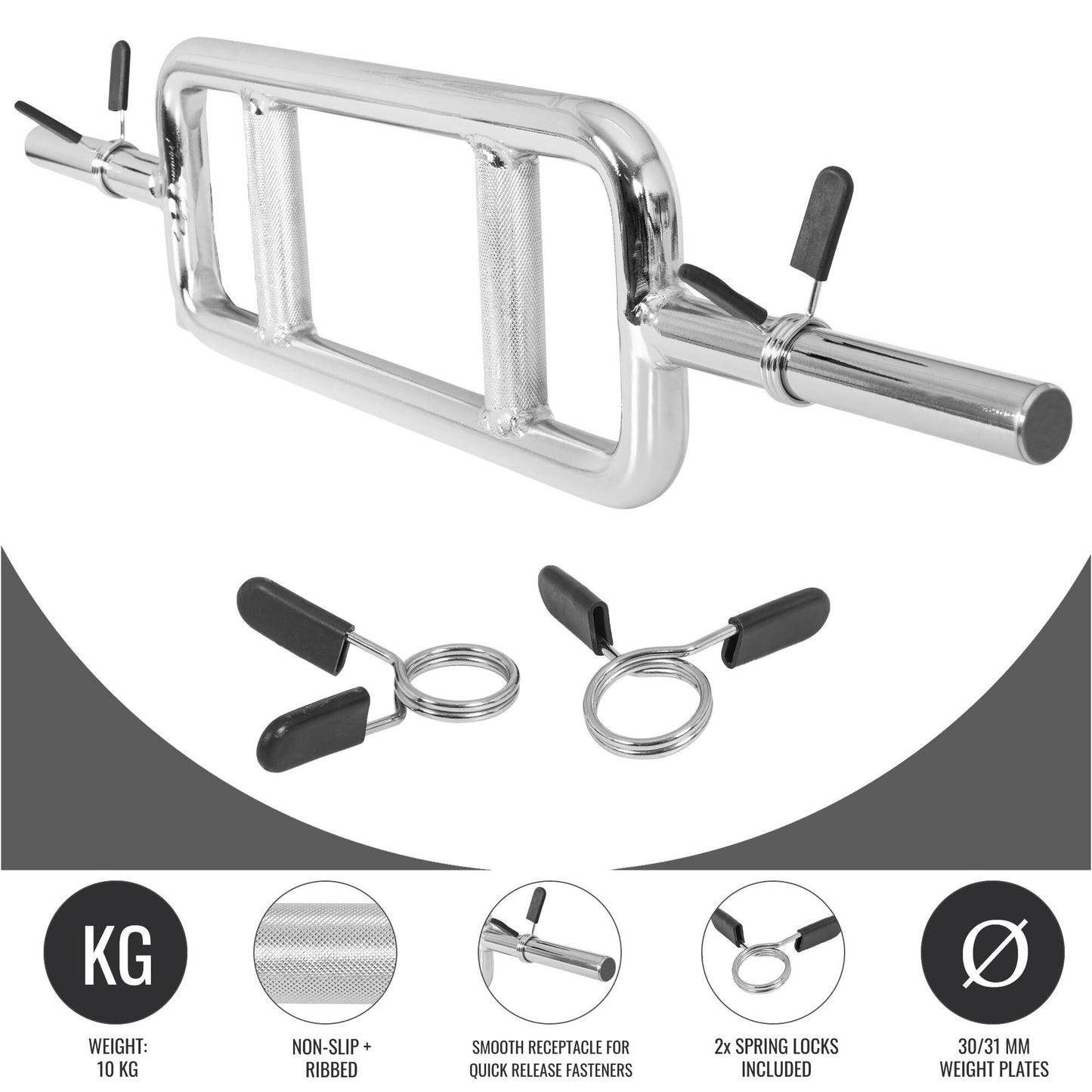 Triceps Bar 30 mm with Star/Spring Collars