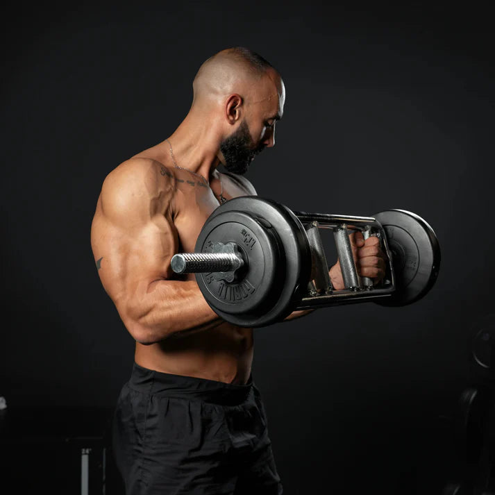 Multi-Grip Triceps Trainer Chrome Bar with Star Collars