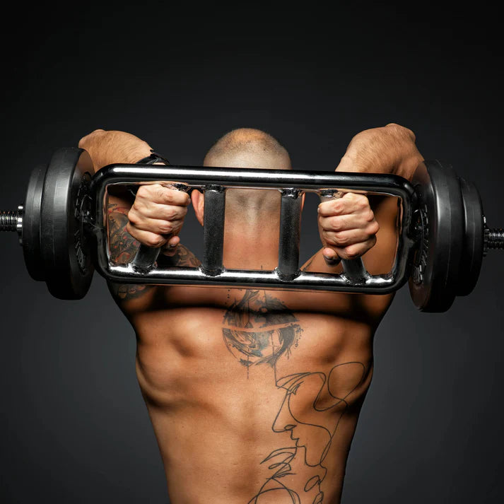 Multi-Grip Triceps Trainer Chrome Bar with Star Collars