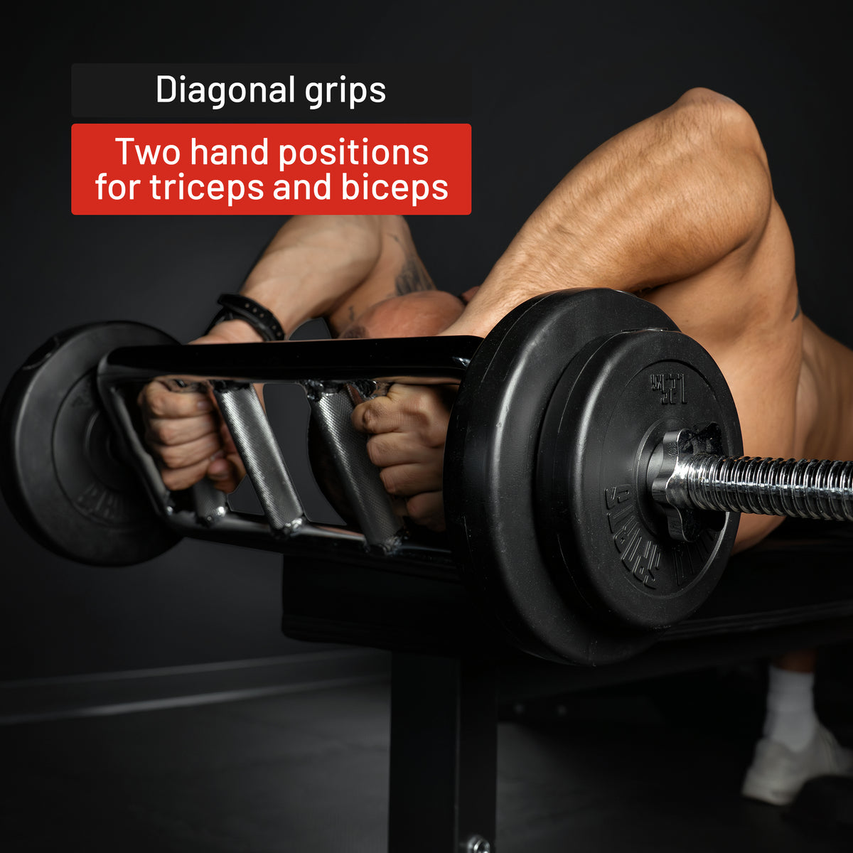Multi-Grip Triceps Trainer Chrome Bar with Star Collars