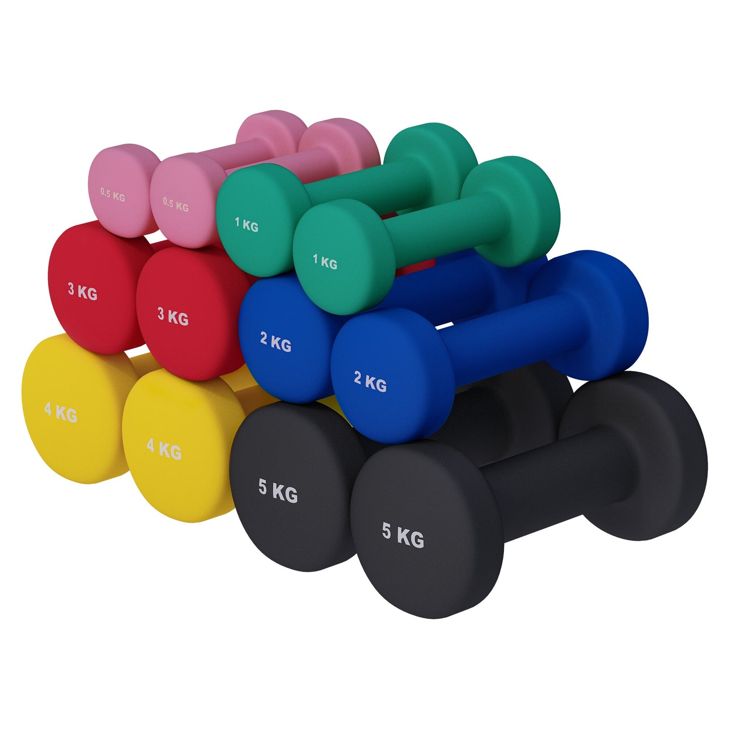 Neoprene Dumbbells (Set 2 x 0.5 - 5 kg)