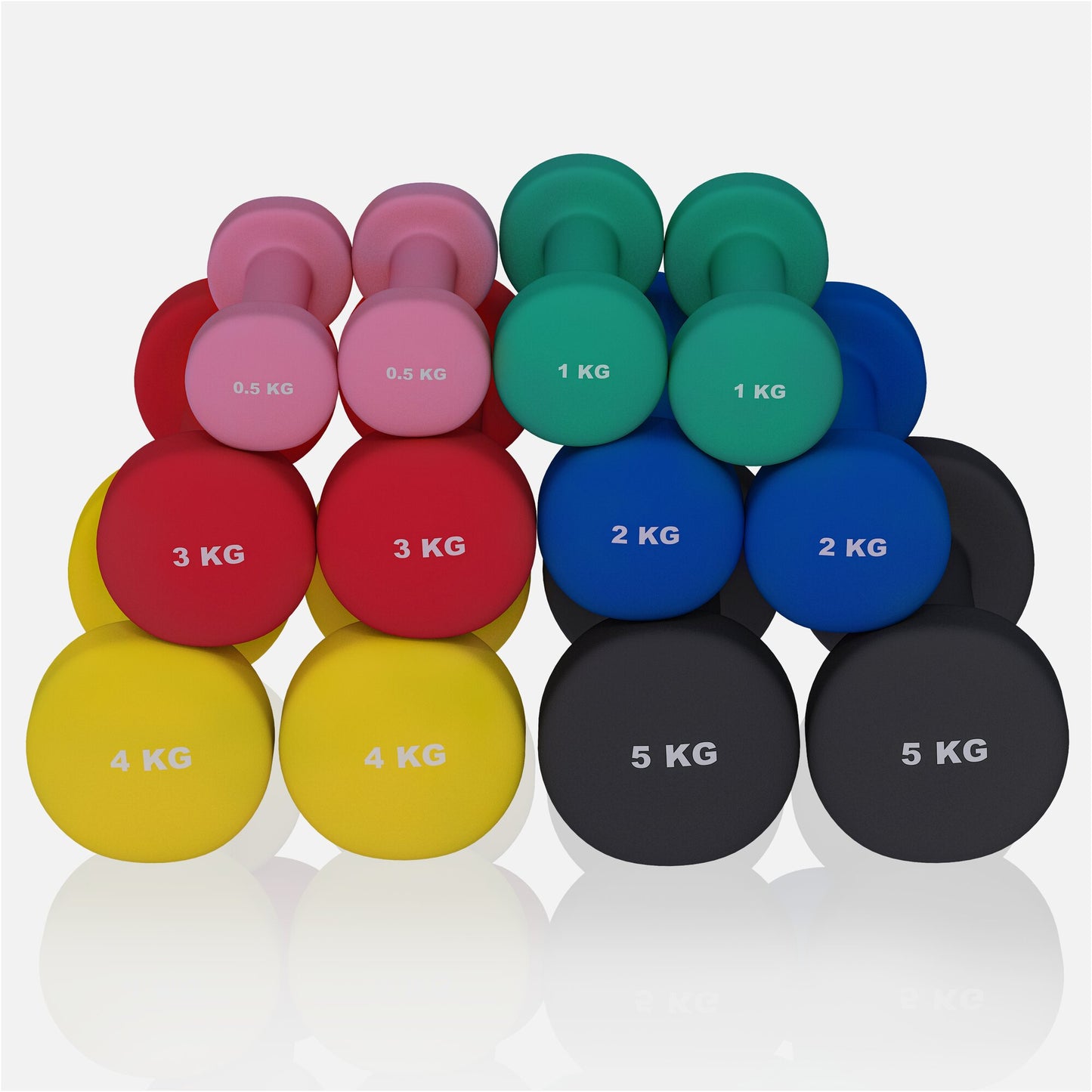 Neoprene Dumbbells (Set 2 x 0.5 - 5 kg)