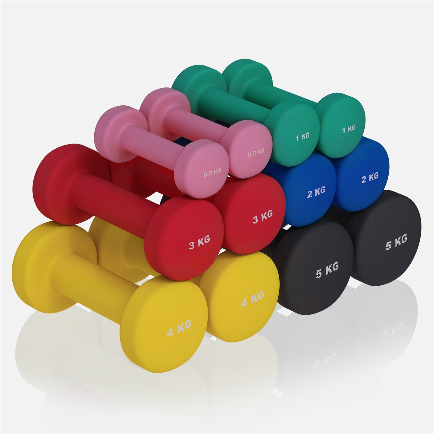 Neoprene Dumbbells (Set 2 x 0.5 - 5 kg)