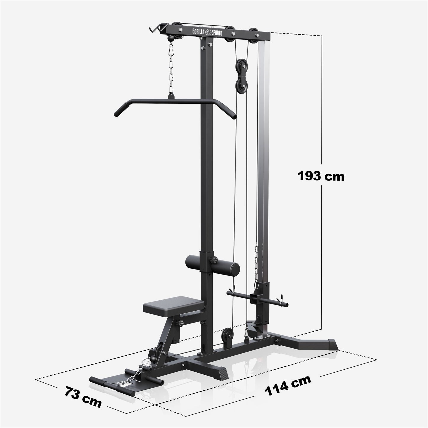 Lat Pull-Down Station in White/Black