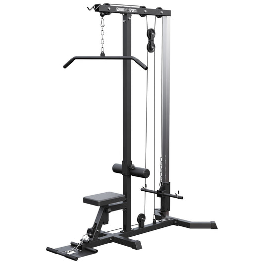 Lat Pull-Down Station in White/Black