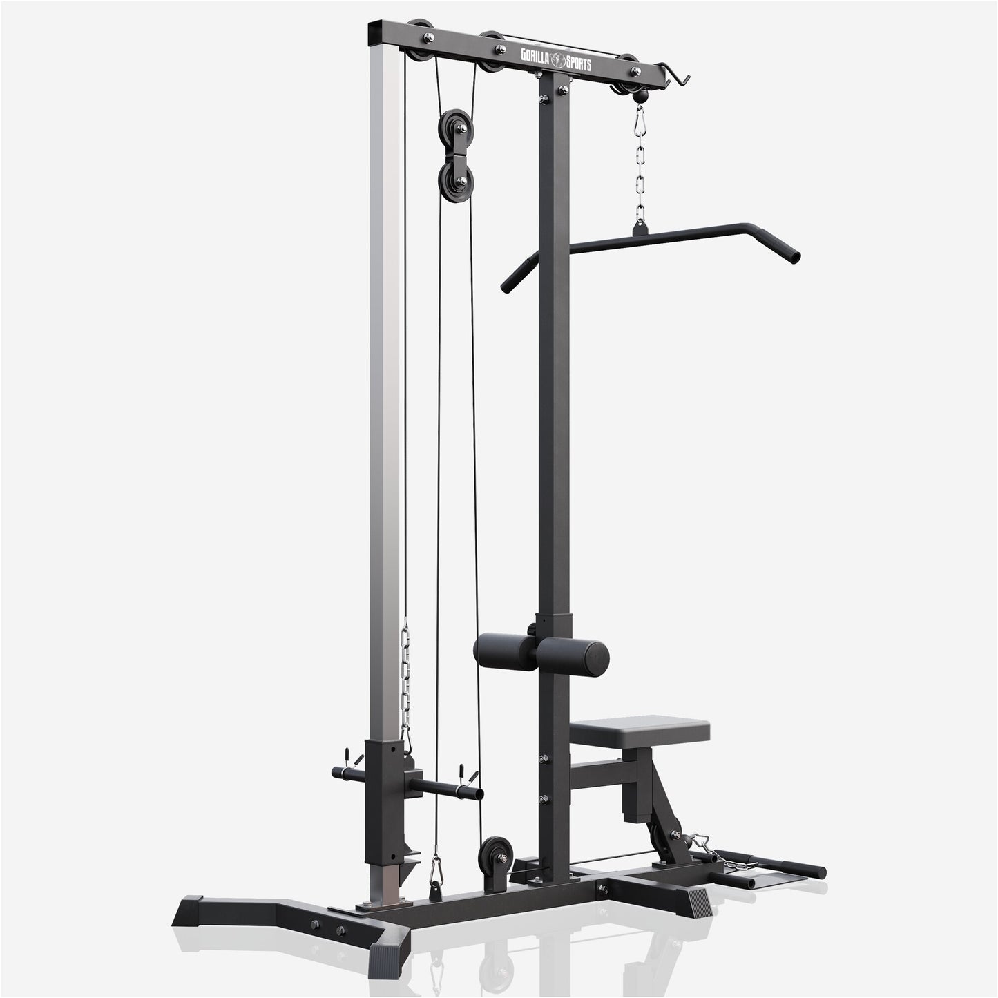 Lat Pull-Down Station in White/Black