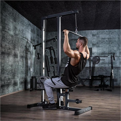 Lat Pull-Down Station in White/Black