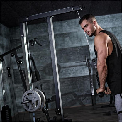 Lat Pull-Down Station in White/Black