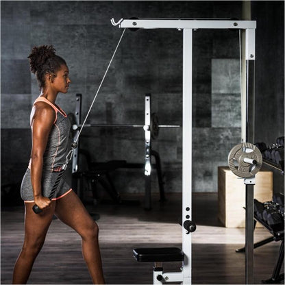 Lat Pull-Down Station in White/Black