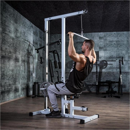 Lat Pull-Down Station in White/Black