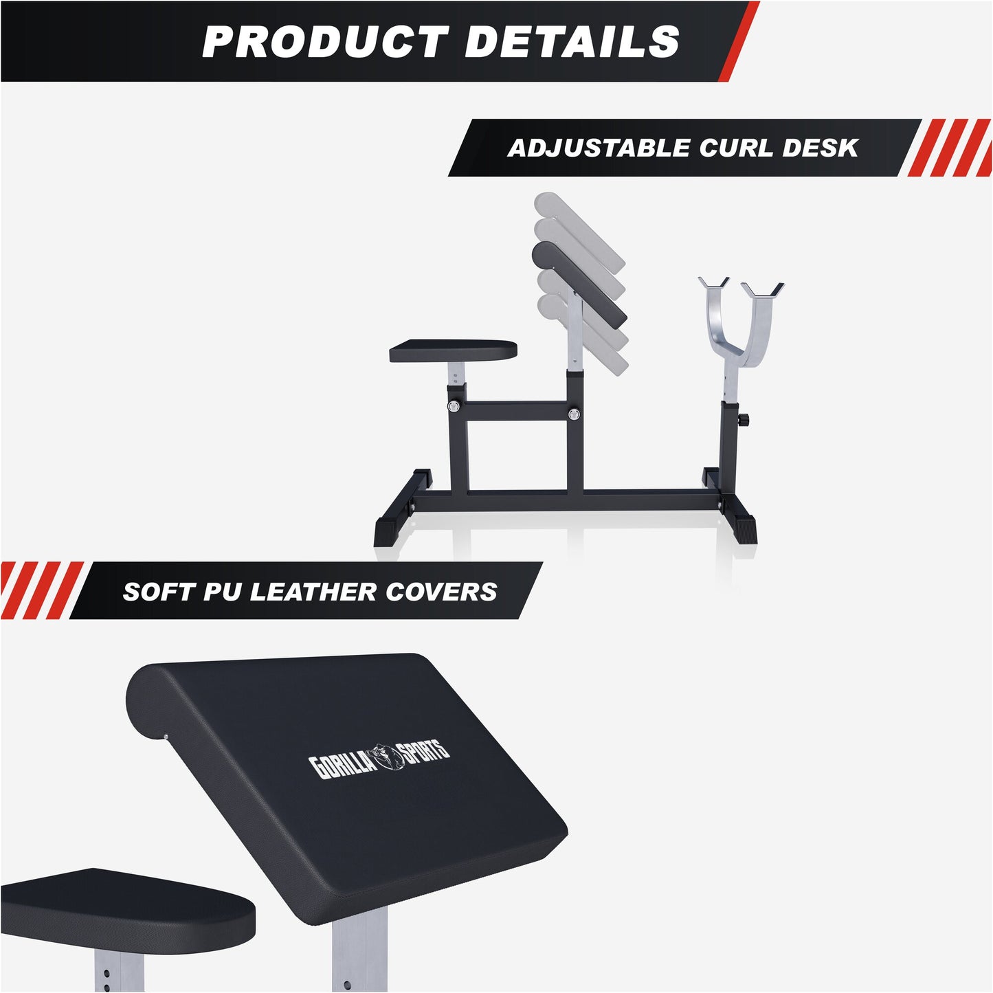 Preacher Curl Bench White/Black