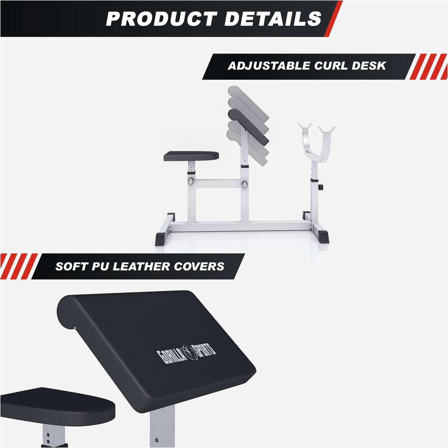 Preacher Curl Bench White/Black