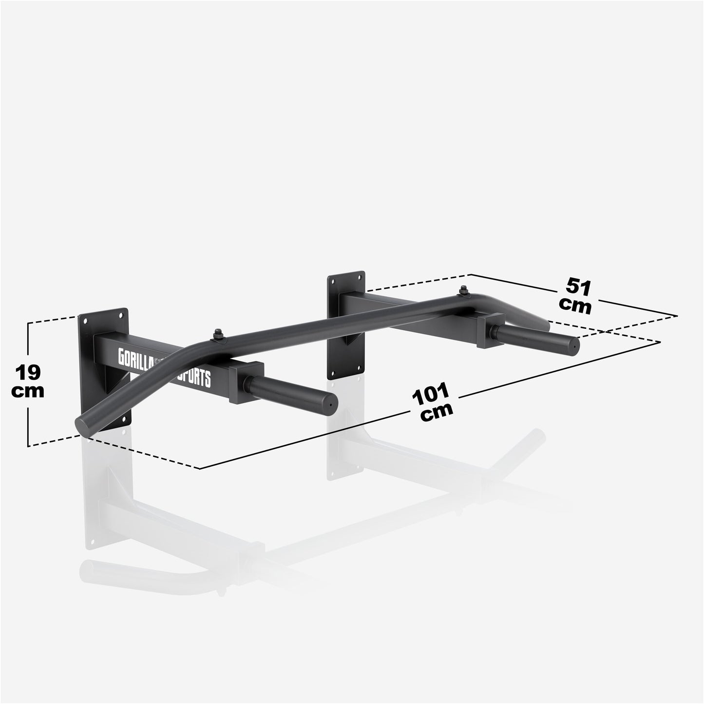 Wall Mounted Pull-Up Bar Black/White