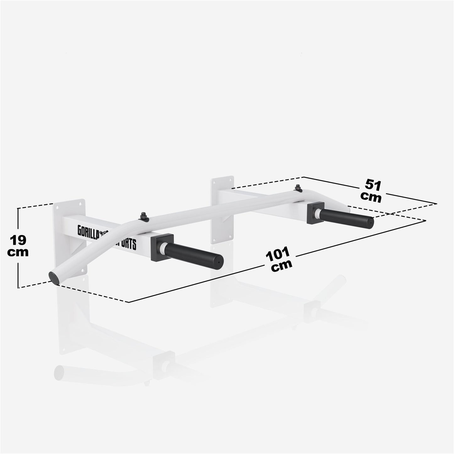 Wall Mounted Pull-Up Bar Black/White