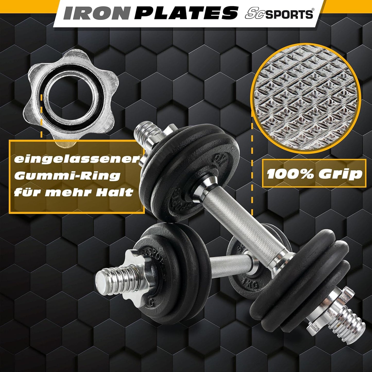 Dumbbell Set 15–20 kg with Carrying Case