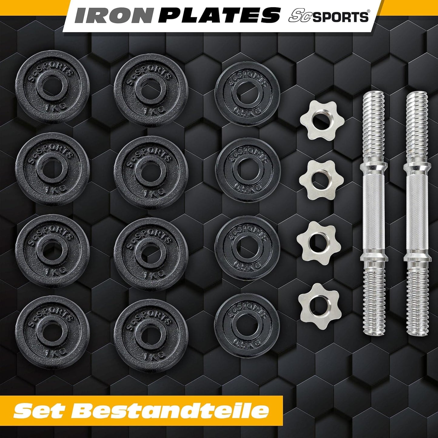 Dumbbell Set 15–20 kg with Carrying Case