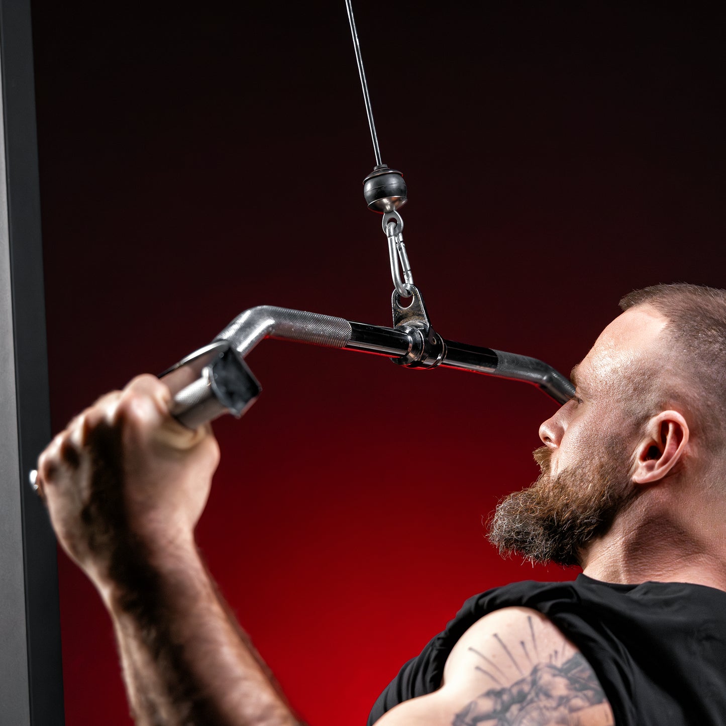 Lat Pull Down Bar Curved with Grip Handle