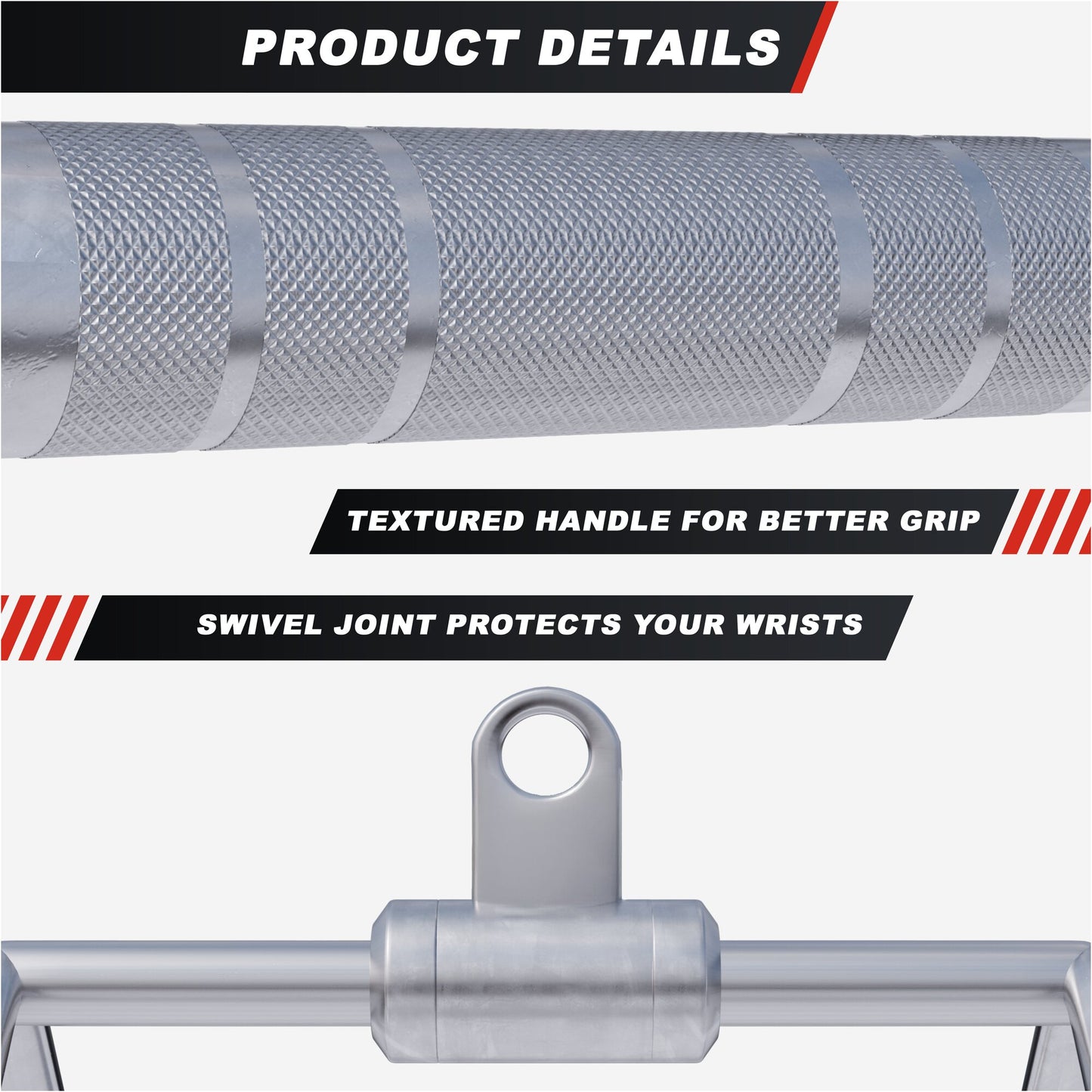 Rotating Close Grip Rowing Handle in Chrome
