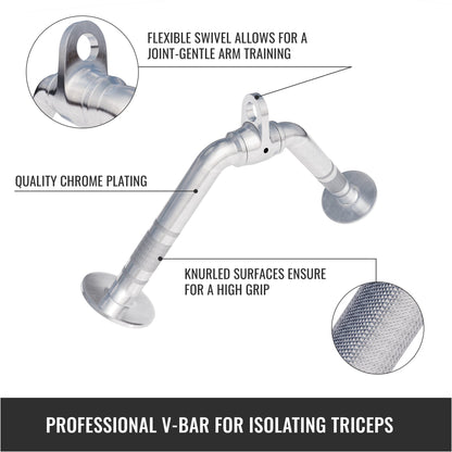 Rotating Triceps V Bar with Chrome Joint