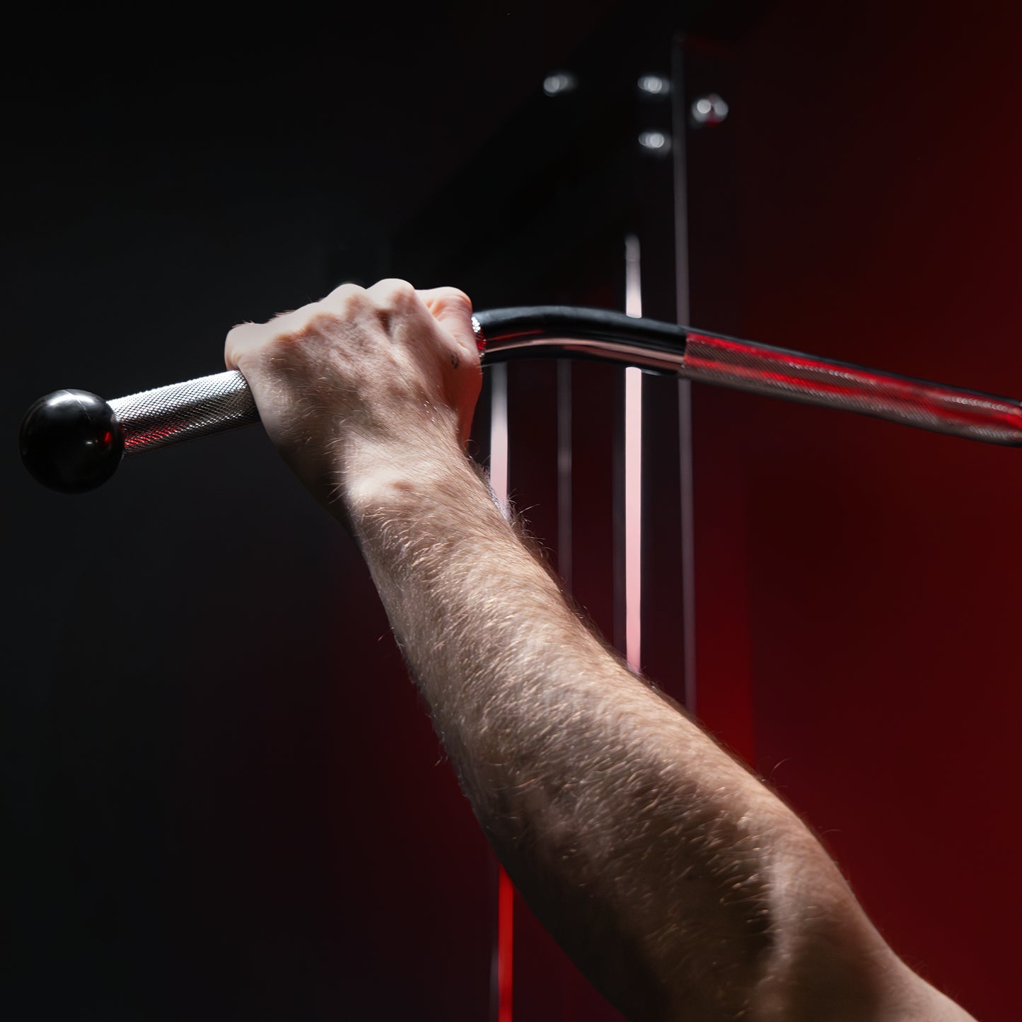 Revolving Lat Pulldown Bar with Rubber Ends in Chrome