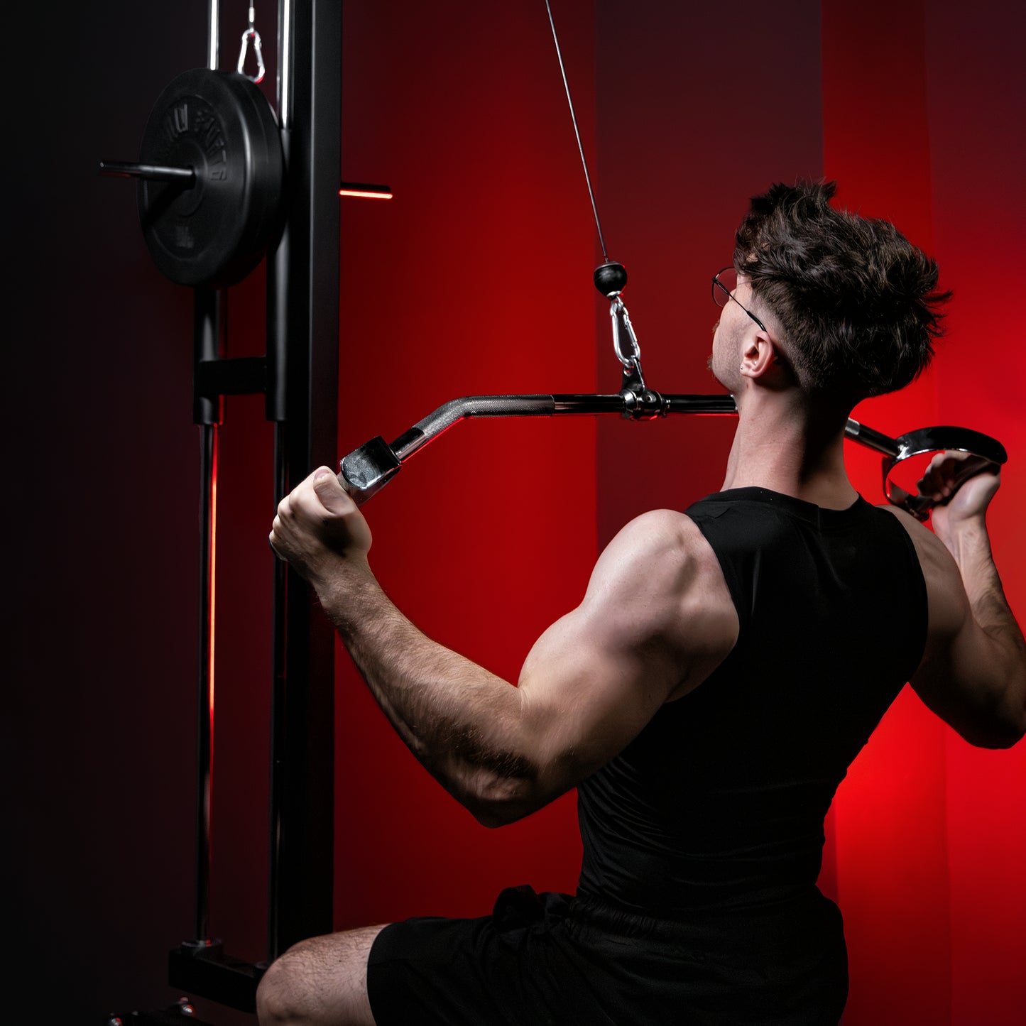 Revolving Lat Pulldown Bar with Rubber Ends in Chrome
