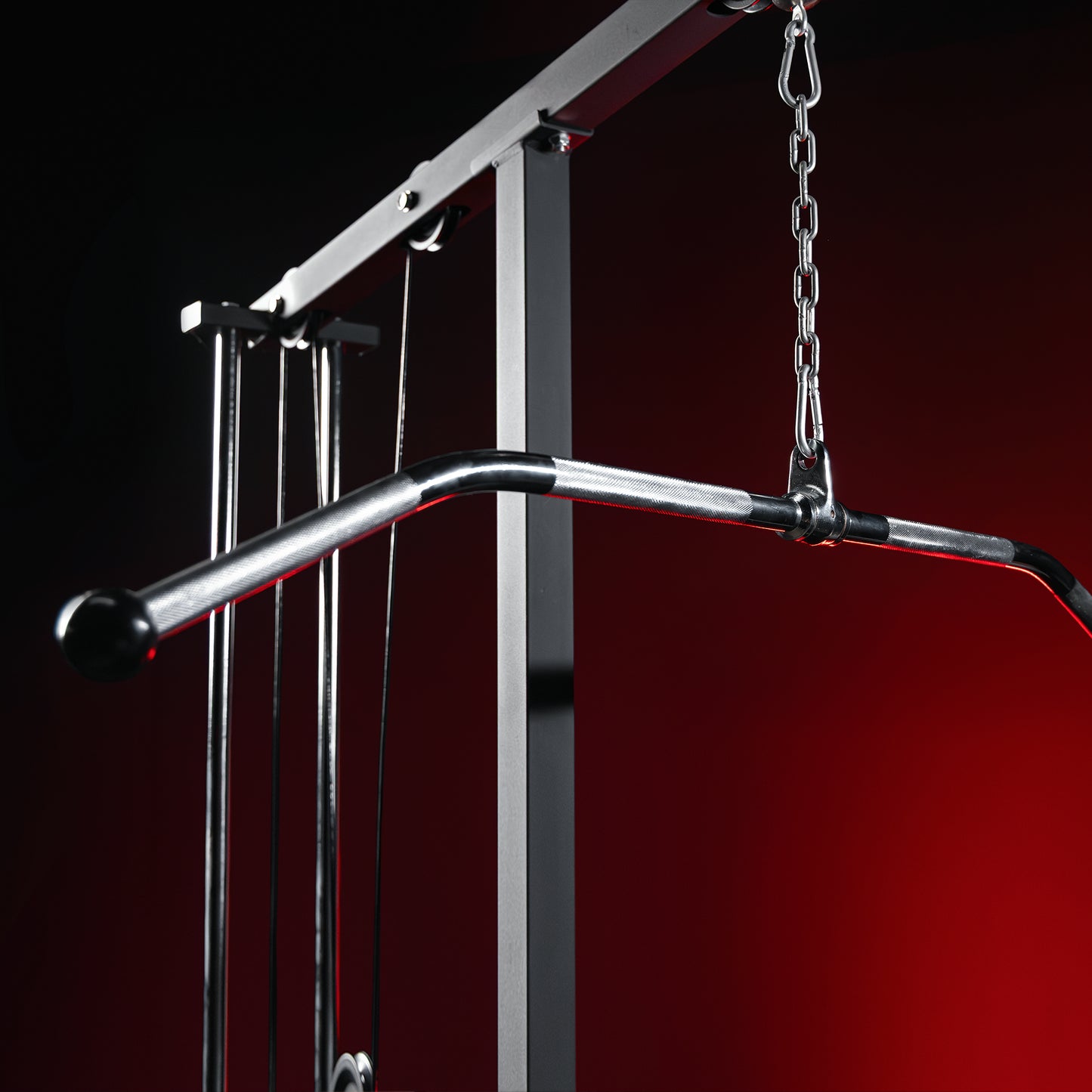 Revolving Lat Pulldown Bar with Rubber Ends in Chrome