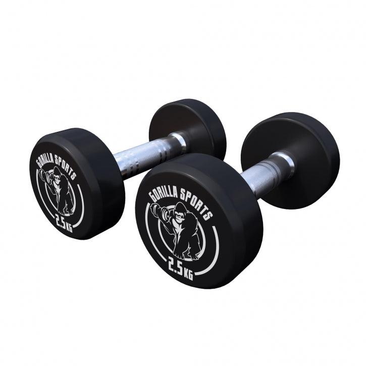 Rubber Dumbbell Set 2.5 - 27.5 kg or in Set