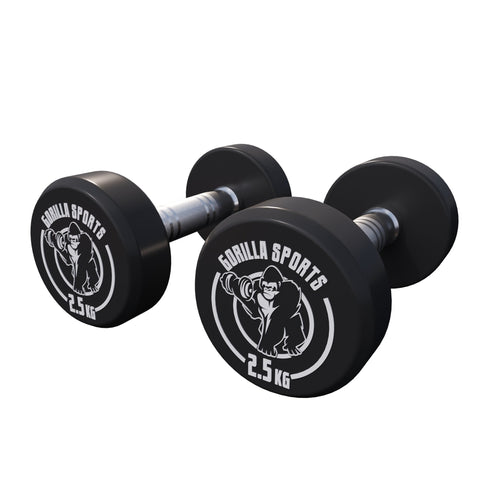 Rubber Dumbbell Set 2.5 - 27.5 kg or in Set