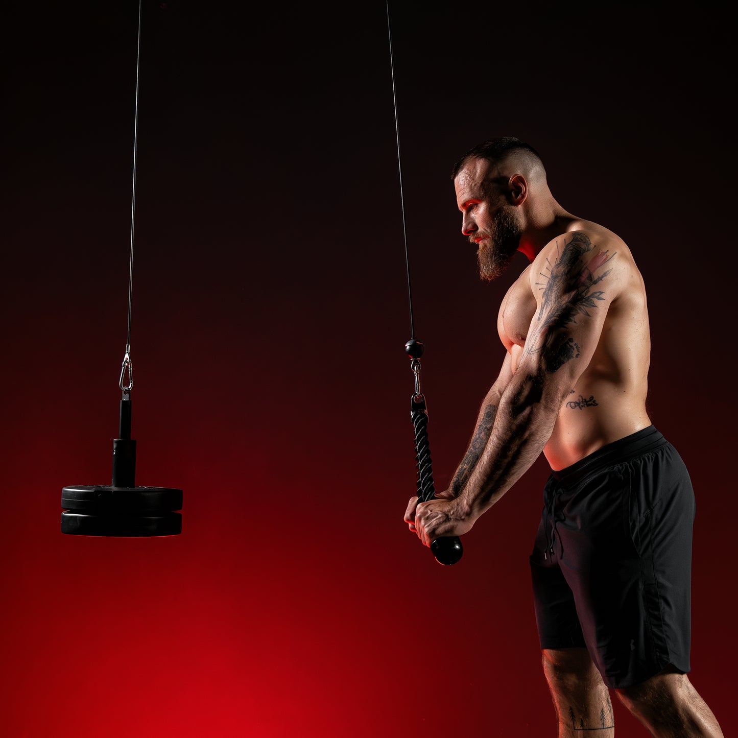 Ceiling Mounted Lat Pulldown Black